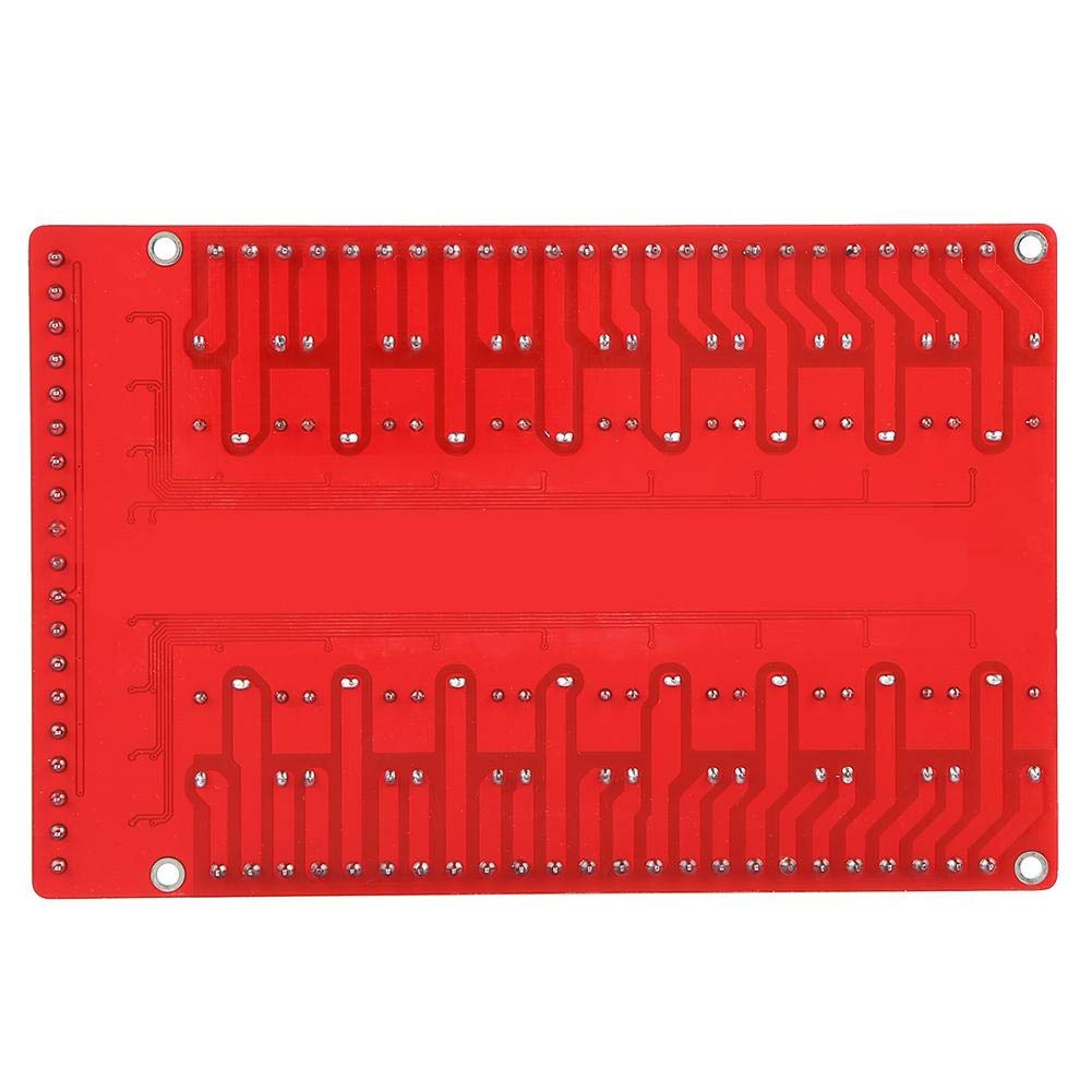 Akozon Modulo Relè Scheda di Interfaccia 16 canali Trigger di Livello Alto/Basso DC 5/12 / 24 V(DC 12V)
