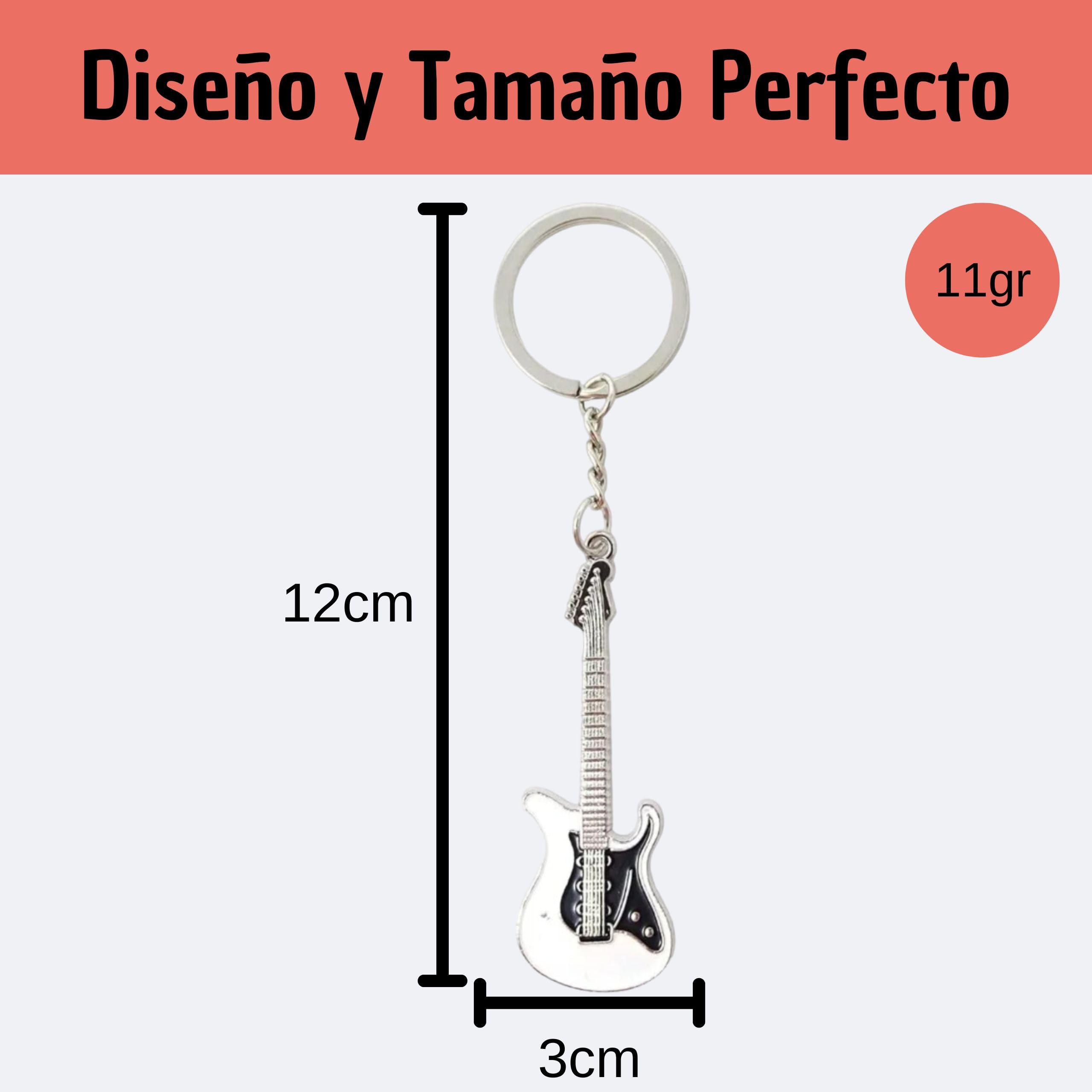 Electric Guitar Keyring, Rock Guitar Keychains White, Zinc Electric Guitar Icon, Keychain for Music and Guitar Lovers - Image 3