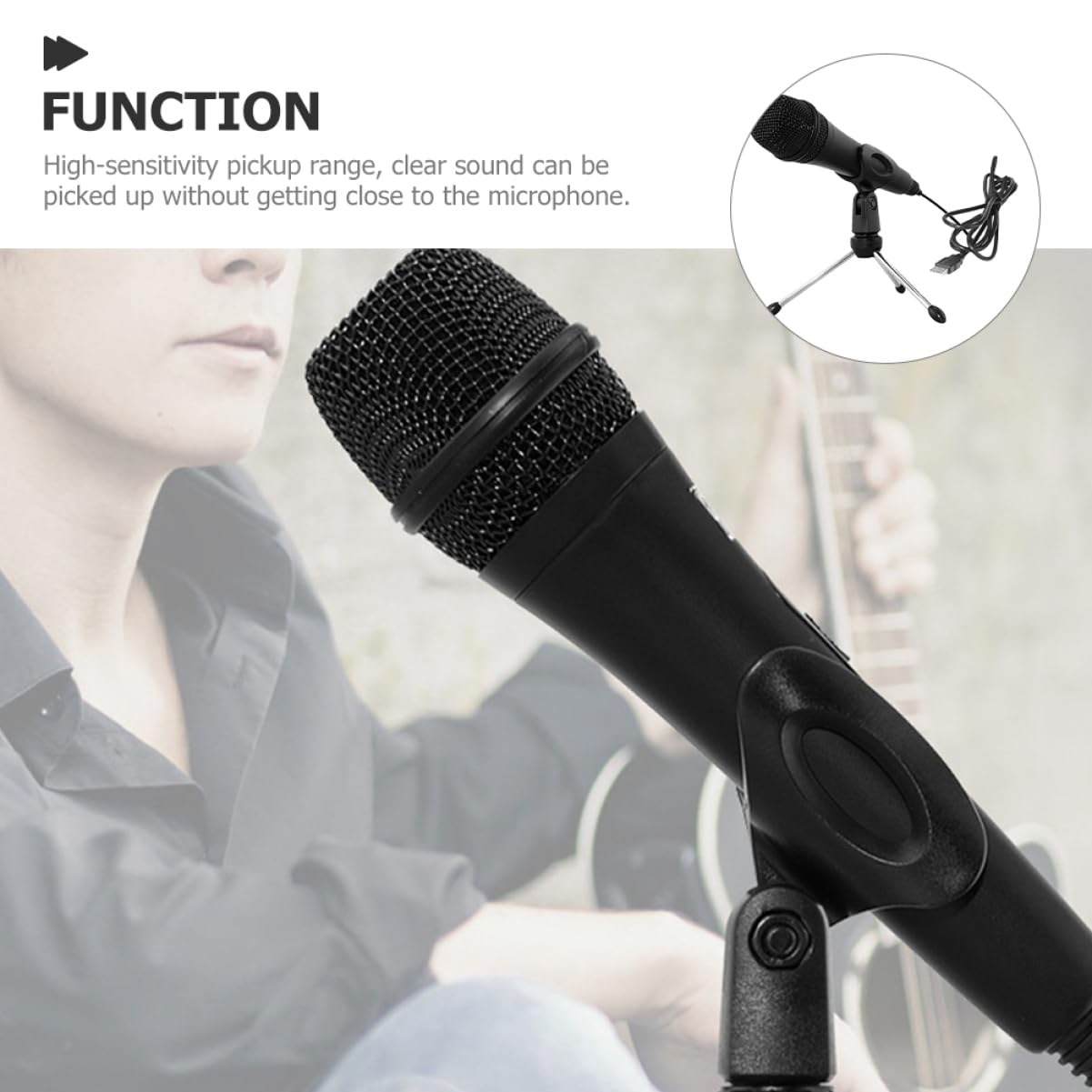 YARNOW Microfono Condensatore USB Set da 1 Materiale Abs e Metallo Connessione Stabile senza Ritardi per Registrazione Studio e Gaming per Performance