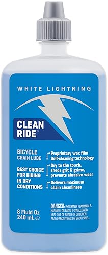 Miniatura 2 de White Lightning Clean Ride The Original - Lubricante para cadena de bicicleta, cera autolimpiante, 8 onzas y Clean Streak, desengrasante de