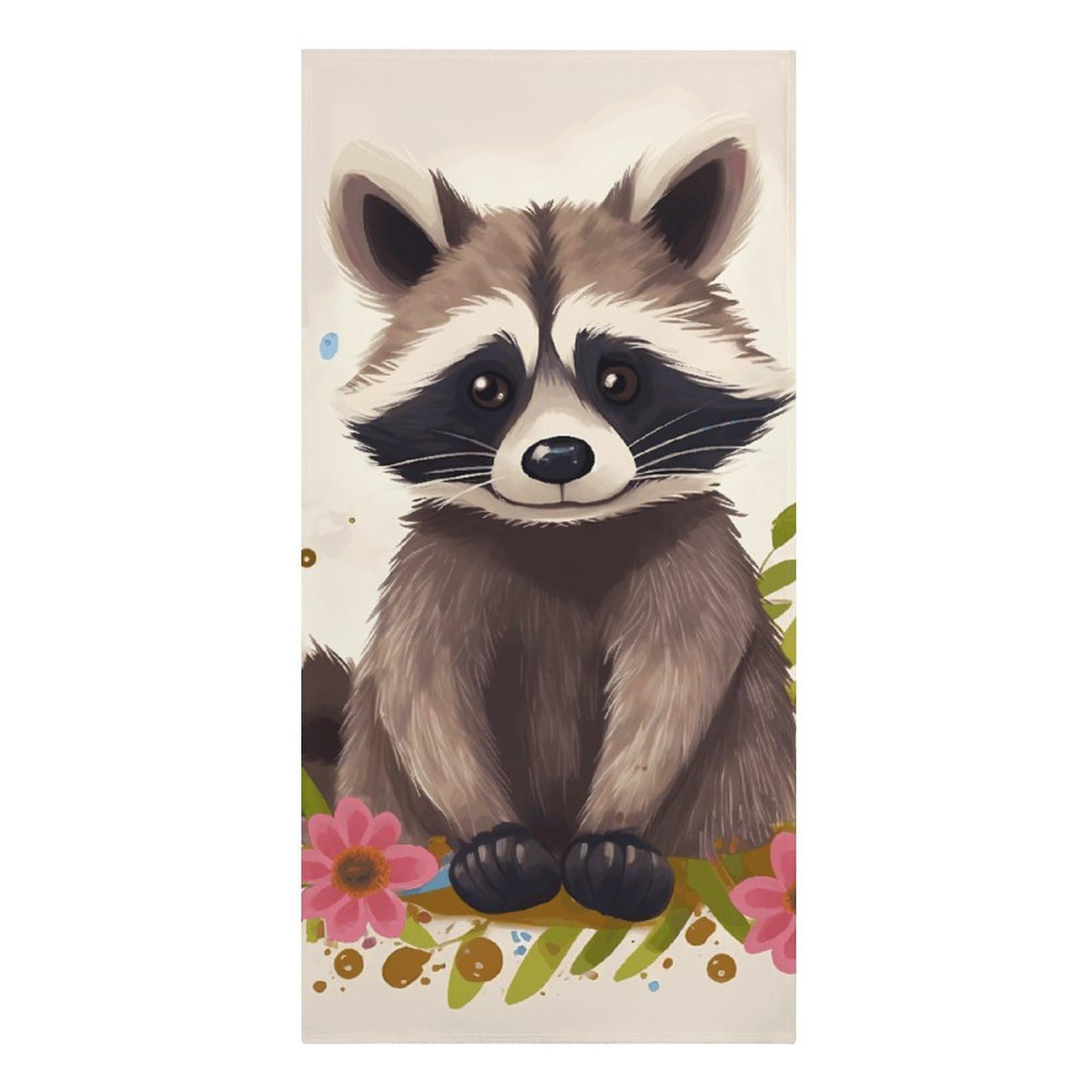asbwuo Raccoon Beach Towels Extra Large Quick Dry Absorbent