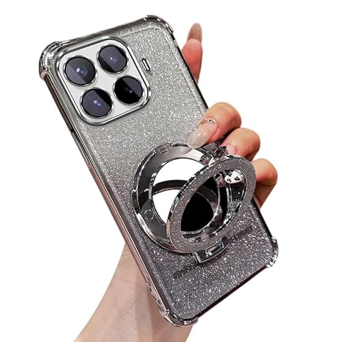 LUNBER-ARMOR�EFor Xiaomi 17T Pro �P�[�X 17TPro �J�o�[ ���b�L TPU �����O�t�� �~���[�t�� ��̌^�J���������Y�ی� �O���b�^�[ �O���f�[�V����(�V���o�[)