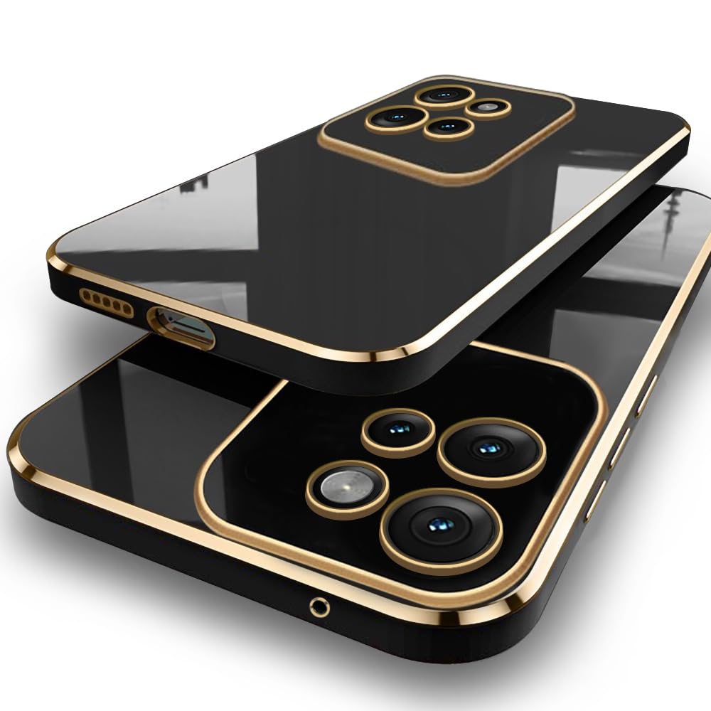 TheGiftKart Luxurious Golden-Plated Back Cover Case for Motorola Edge 50 Neo 5G | Raised Lips for Camera & Screen Protection | Shockproof Design | Stylish Back Cover for Moto Edge 50 Neo (TPU, Black) (B0DGV6RKBT) Amazon Price History, Amazon Price Tracker