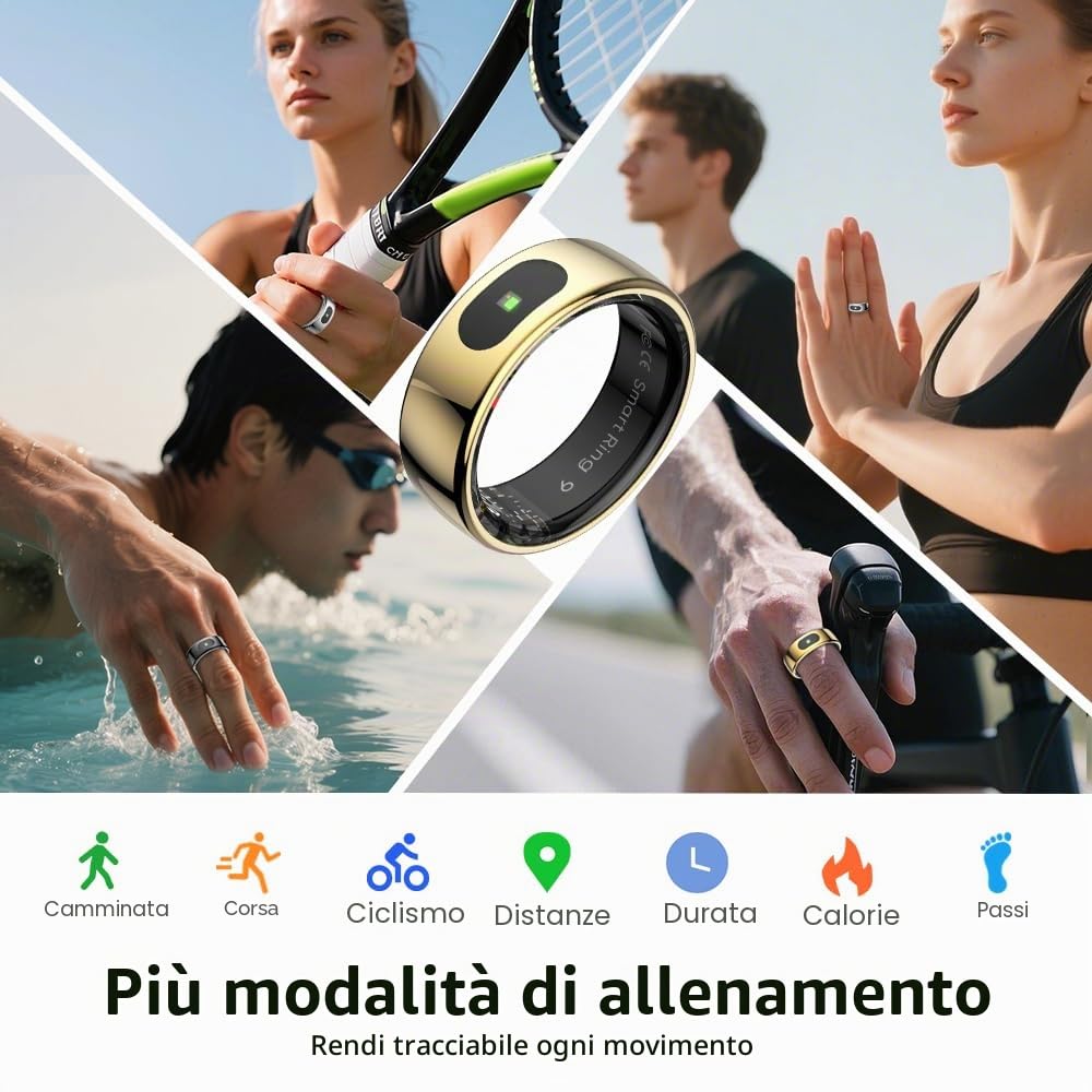 LED Touch Smart Ring for Women Men- Fitness Tracker with Heart Rate, Blood Oxygen, Sleep Tracker, Step Counter, 5ATM Waterproof, Touch Control Music/Video, No Subscription Fee for iOS/Android
