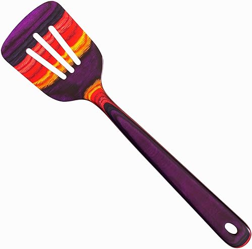 Totally Bamboo Baltique Waikiki Collection - Espátula ranurada de madera de 12-12", segura para antiadherente