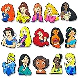 Yagchou 15 30PCS Princess Charms for Clog Sandals Decoration, Fairy Tale Princess Shoes Decoration Accessories for Kids Girls Party Favor Gifts (15)