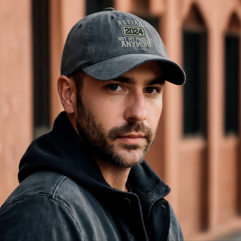 Retired 2024 Not My Problem Anymore Hat Pigment Washed Embroidered Cotton Baseball Cap