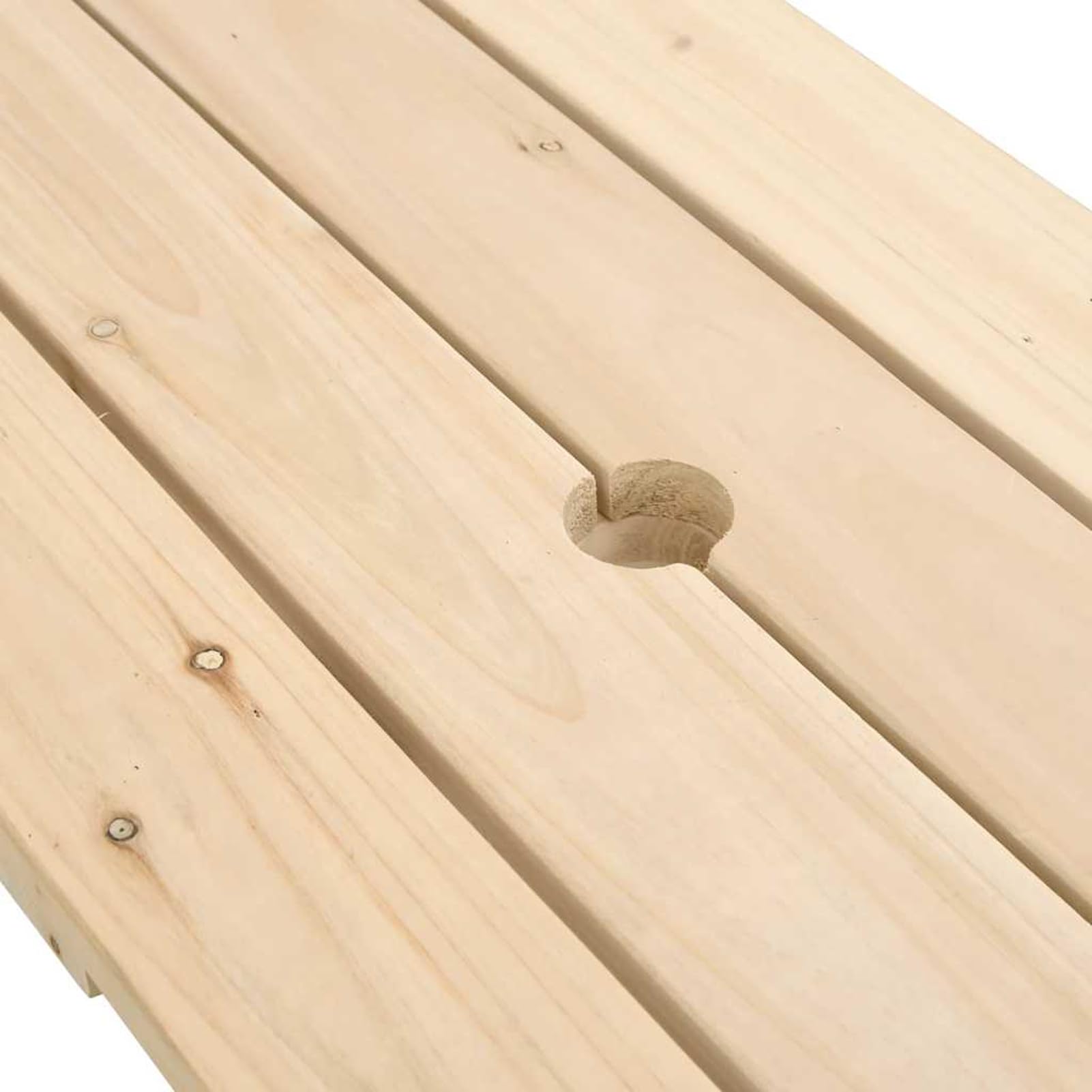 Tidyard Tavolo da Picnic per Bambini, con Foro per Ombrellone, 90 x 108 x 54 cm, in Legno Massello di Abete, per Giardino e Cortile, Adatto a 4 Bambini