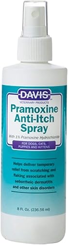 Davis Pramoxine Spray antipicazón para perros y gatos – Ayuda a aliviar la picazón, piel irritada, puntos calientes, picaduras de insectos