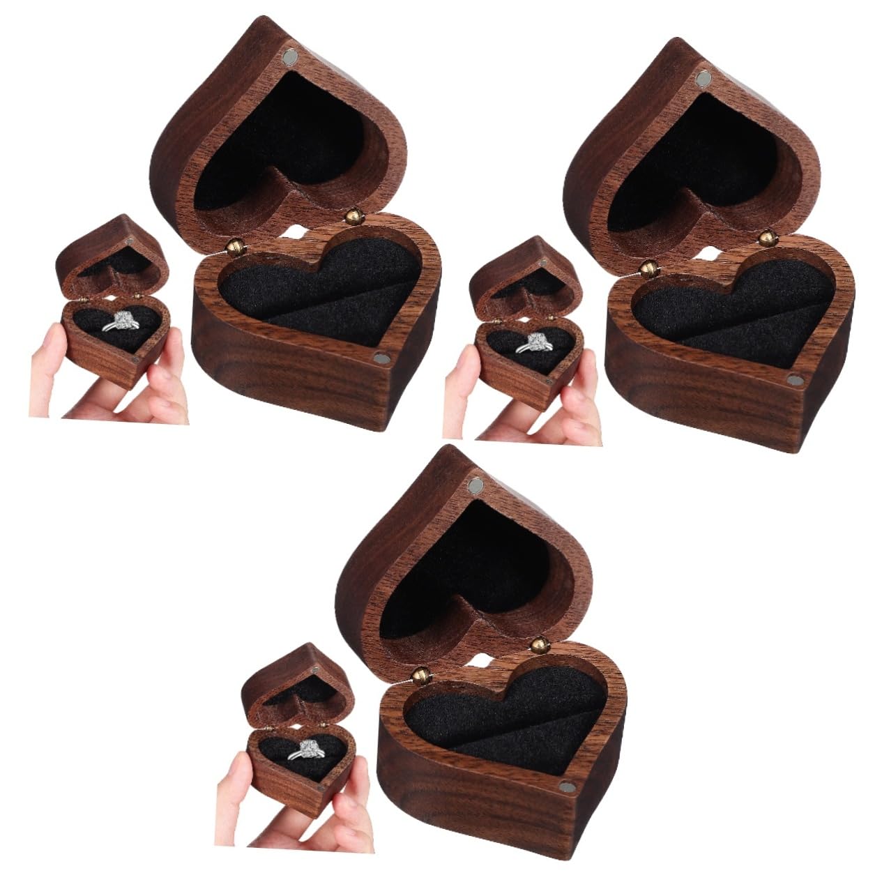 Cas couple cœur bijoux en bois naturel pour célébrer votre anniversaire de rencontre
