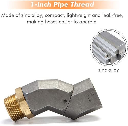 Miniatura 2 de Manguera de transferencia de combustible de 1 pulgada giratoria 360 Conector giratorio para boquilla de combustible Multi Plane Fuel Plane Swivel