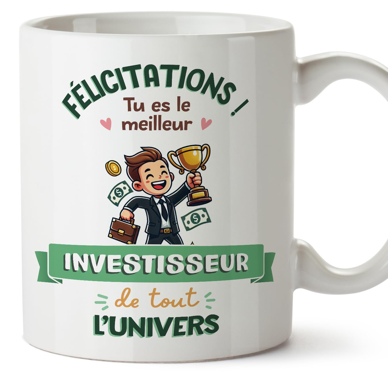 MUGFFINS Investor Man Mug - in French - Meilleur Univers Trophée - Funny Gift for Colleagues - Ceramic 11oz Mug — image 1