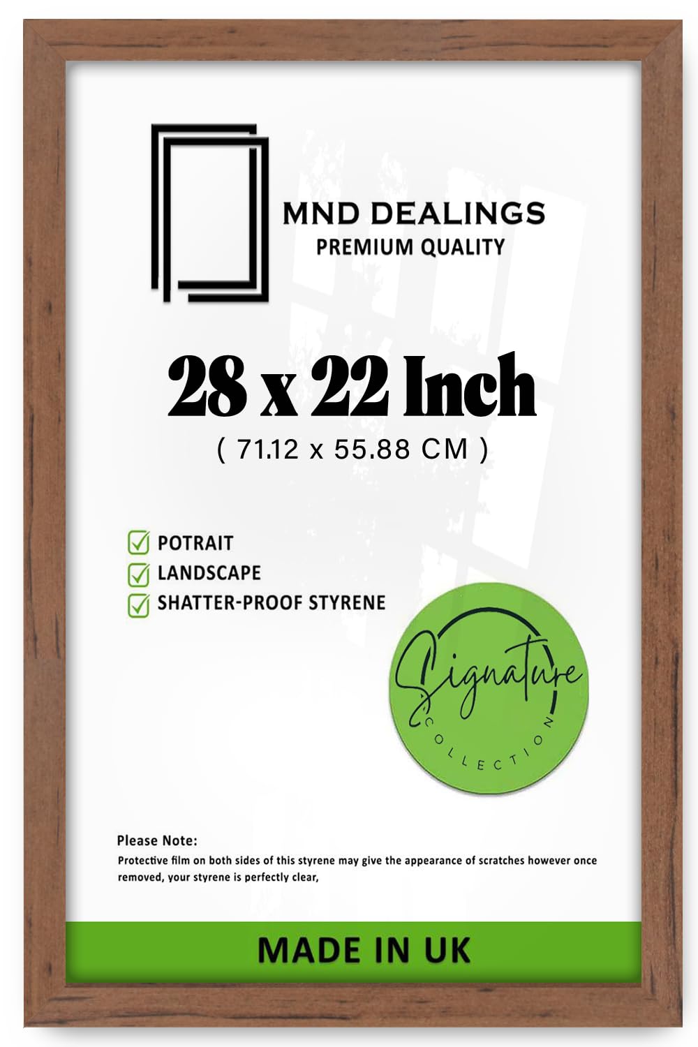 MND Dealings Walnut 28 x 22 Inch Poster Frame | Elegant MDF Wall Frame for Posters, Pictures & Art Prints | Smooth Finish | Easy to Mount | Ideal Home & Office Display (Walnut) — image 1