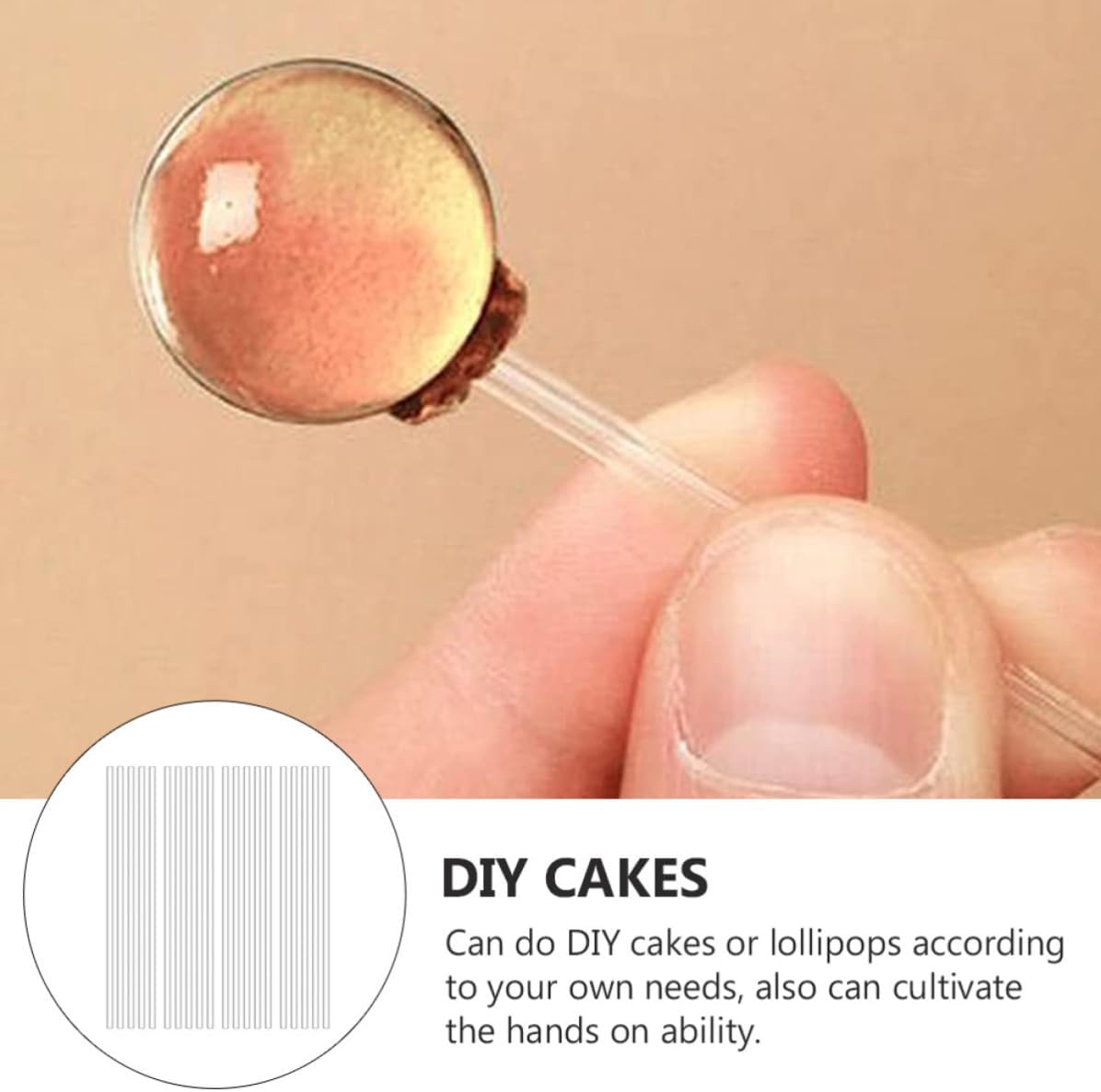 100pcs DIY Acrylic Lollipop Sticks Reusable Candy Stirring Bars