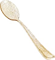 Vista 15 de YOUBET 50 tenedores de plástico dorado – Tenedores de plástico resistentes – cubiertos desechables dorados sólidos y duraderos para fiestas, picnic