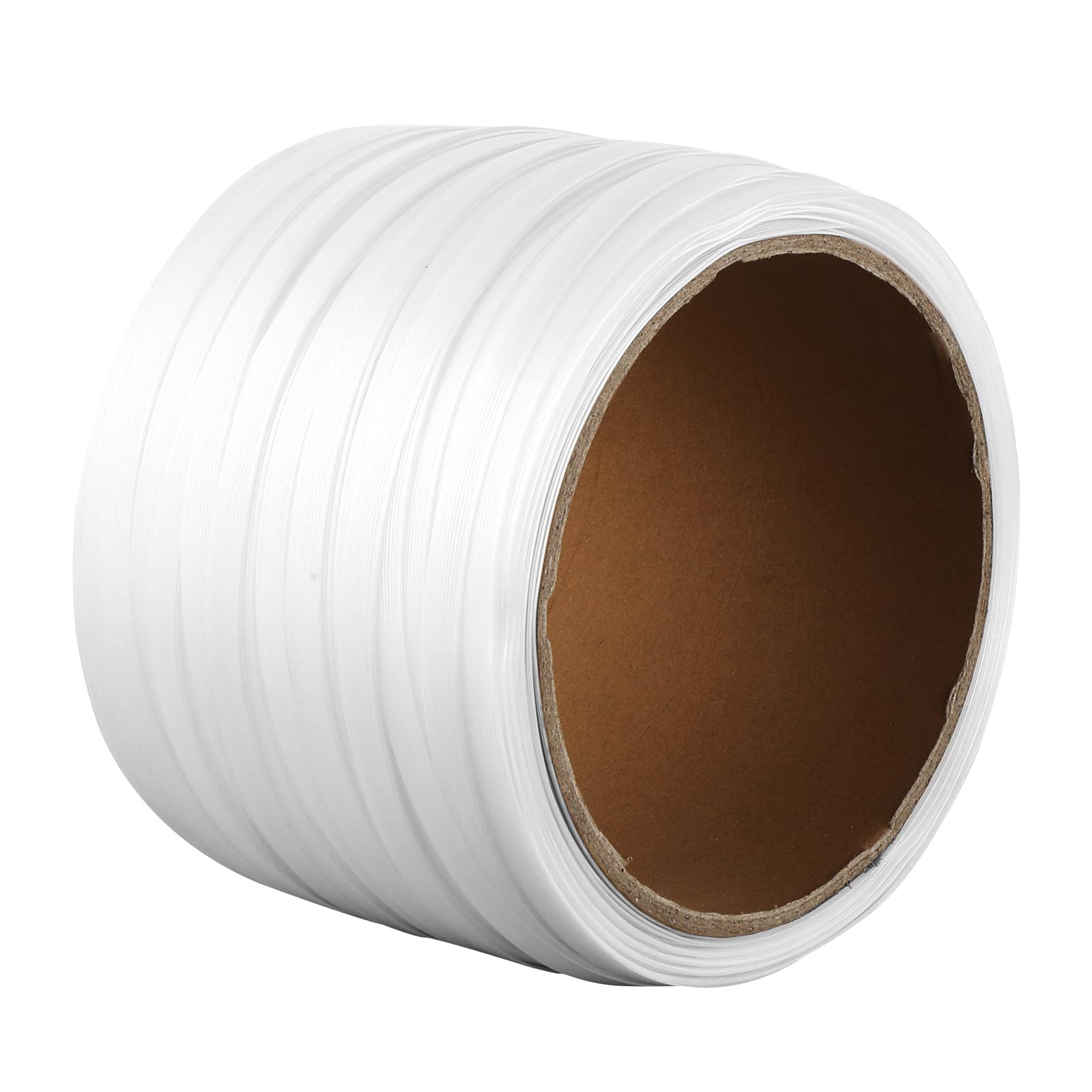 VEVOR Rollo de Fleje de Cinta Tejida para Embalaje 200m x 12,7mm x 0,8mm Carrete de Fleje Resistente para Palets Alta Resistencia de 400 kg Fleje de Embalaje Trenzado Portátil, Blanco