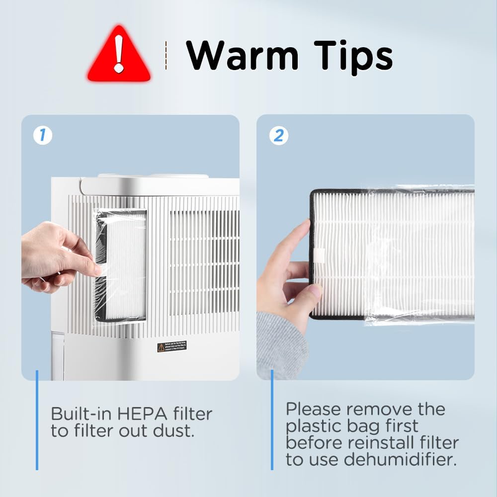 Removing plastic bag from HEPA filter