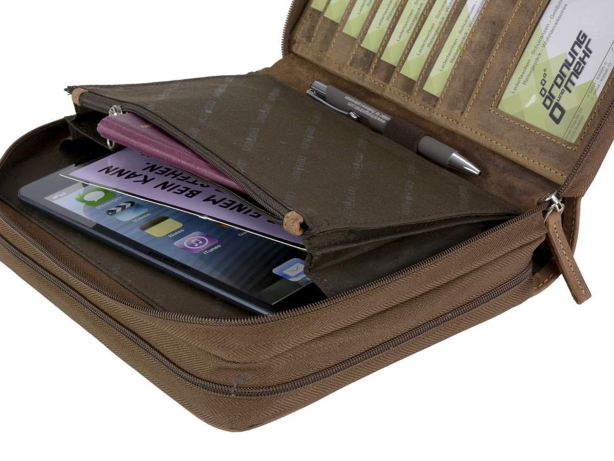 Greenburry Terminkalender A5 Leder braun Vintage DUO 2 Fächer