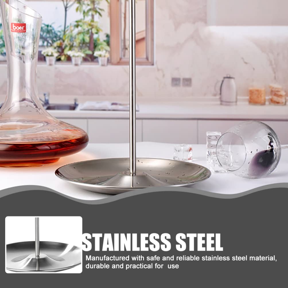 Alipis Decanter Pratico in per Essiccazione Inossidabile Acciaio Vassoio Antigoccia, Design Semplice Mantenere Asciutto Vino Casa