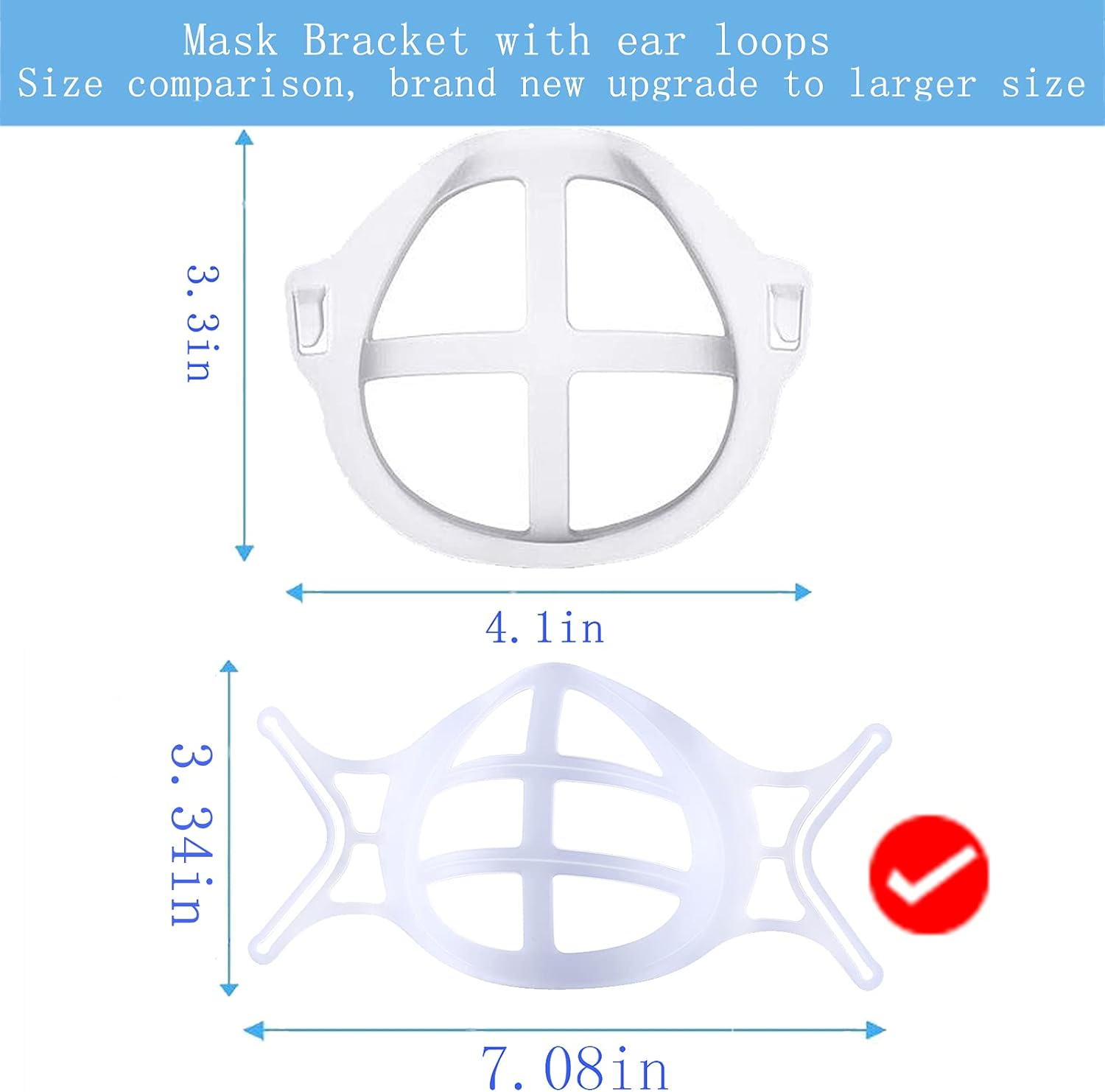 3D Face Mask Inner Support Frame - Cool Mask Bracket with Hook - for Fastening Bracket-Face Protection Lipstick (white 5pcs) - Image 4