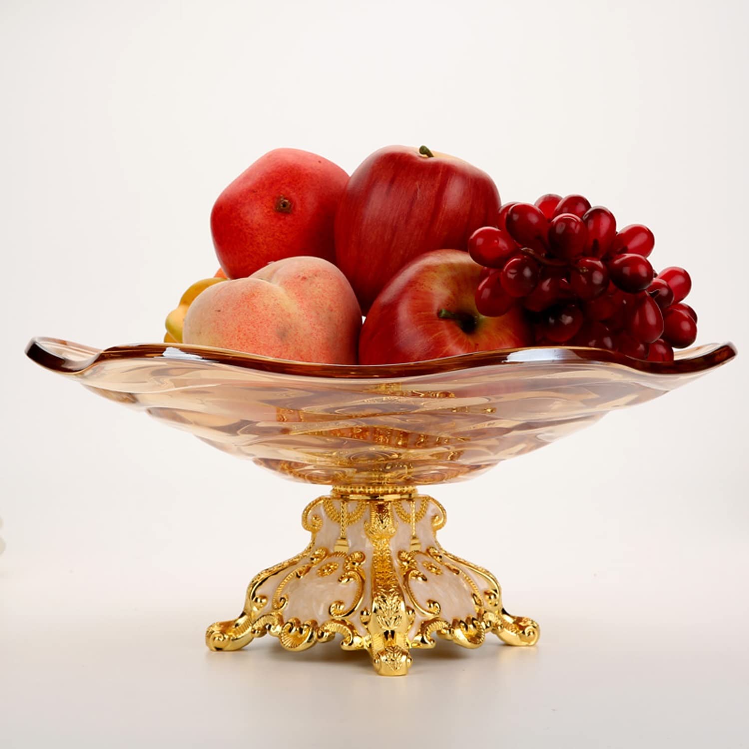 Corbeille À Fruits, Coupe À Fruits Secs en Alliage De Verre Tendance avec Support, Présentoir À Bonbons Et Amuse-Gueules, Plateau De Rangement pour Noix Et Fruits Secs pour La Maison Ro,A, A