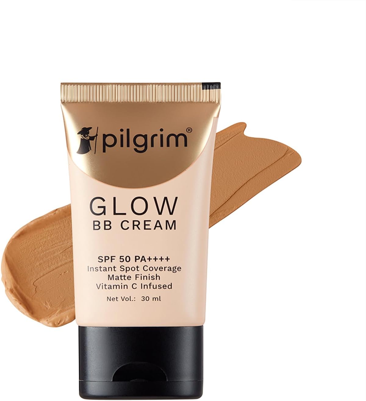 Pilgrim Almond Glow 3-In-1 Medium BB Cream SPF 50 PA++++ With Niacinamide, Hyaluronic Acid & Vit C For All Skin