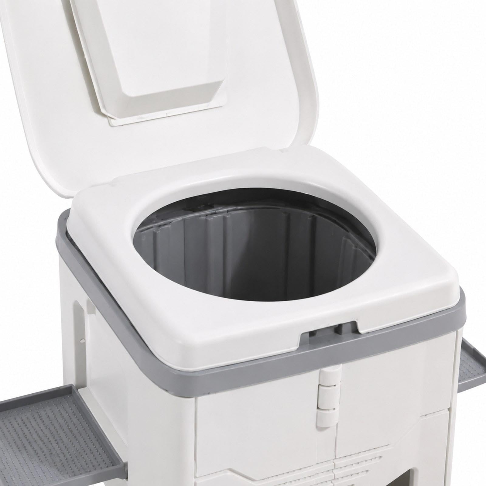 kowaku Inodoro Portátil Asiento Plegable Inodoro de Viaje Sanitario Multifuncional Compacto con Tapa Material PP Fácil Mantenimiento Adecuado para Adultos