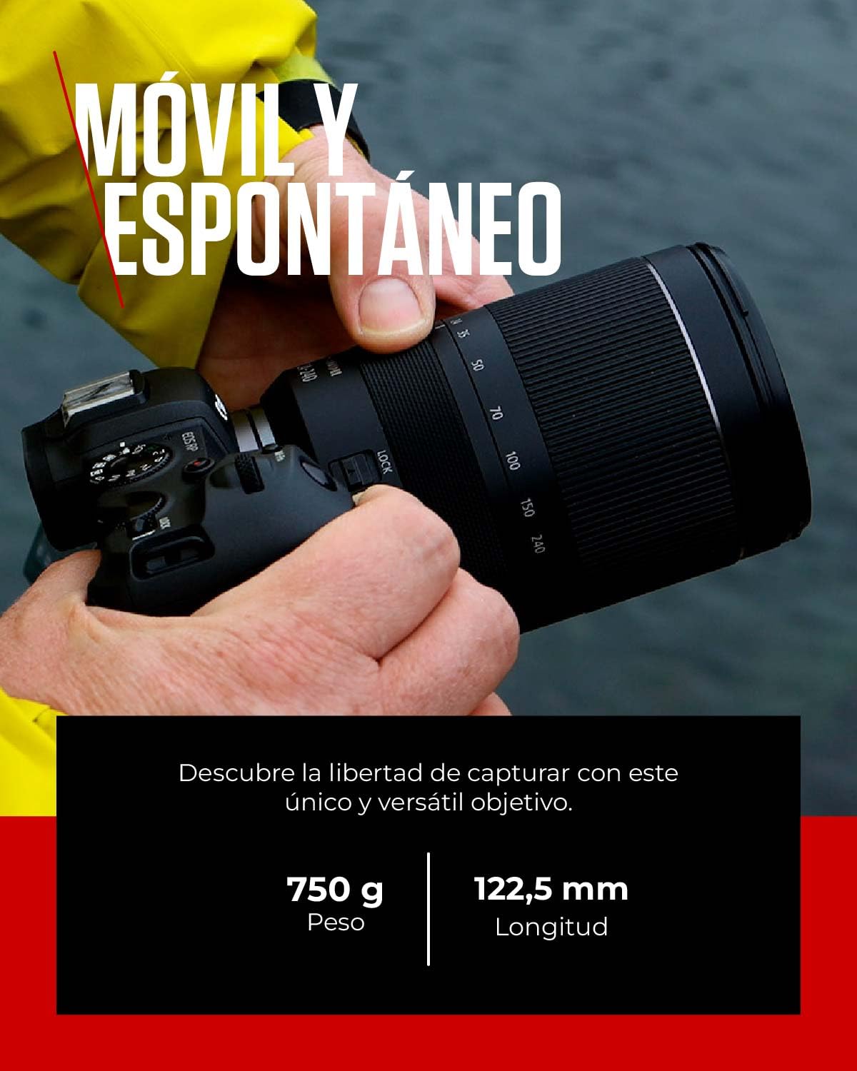 Canon Objetivo RF 24-240mm F4-6.3 IS USM - Lente Teleobjetivo y Gran Angular Zoom 10x para Naturaleza, Paisajes y Ciudad | Compatible Sistema EOS R