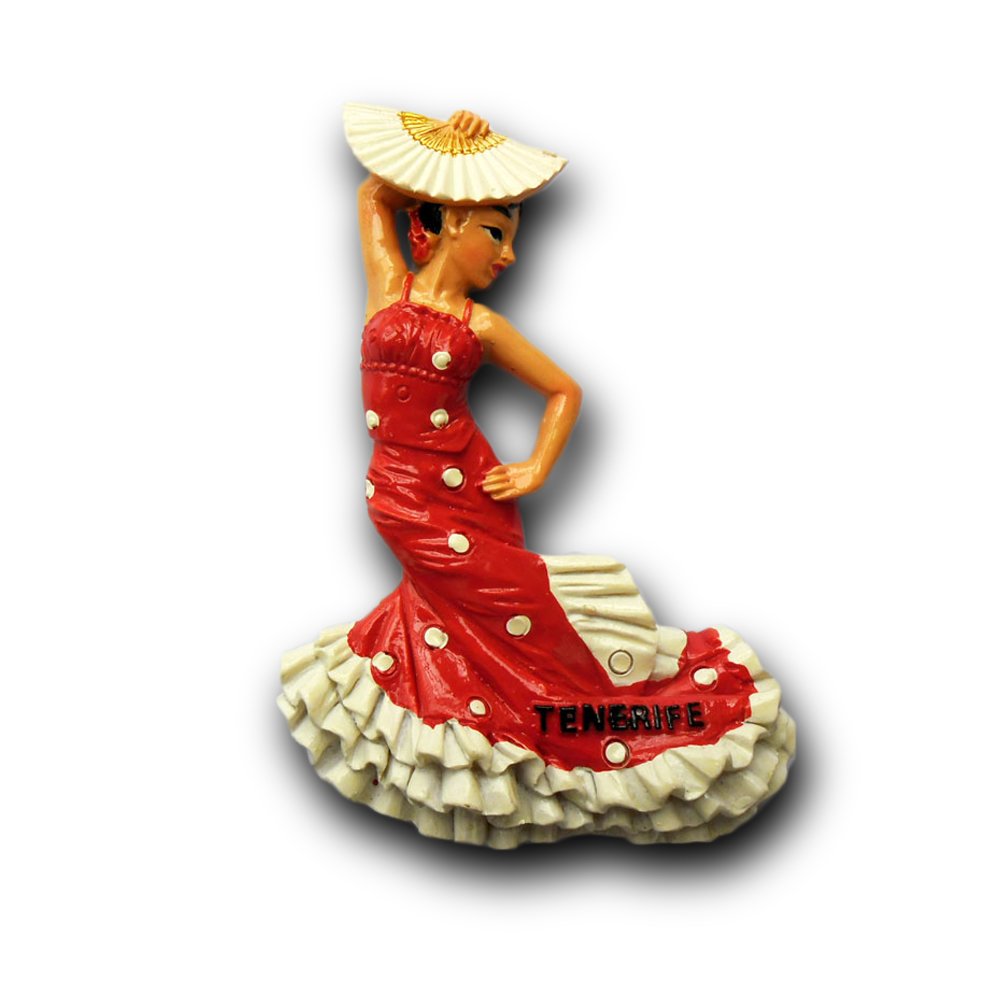 Wedarego Red Flamenco Dancer Spain 3D Refrigerator Magnet,Hand-Made Fridge Magnet,Home And Kitchen Decoration Magnetic Sticker