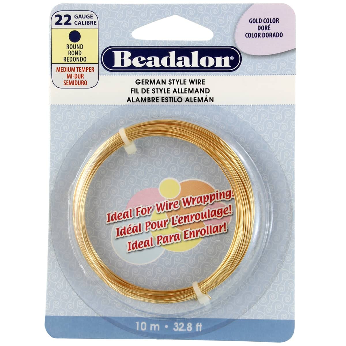 Beadalon 22 Gauge Round German Style Wire, 9 Pack