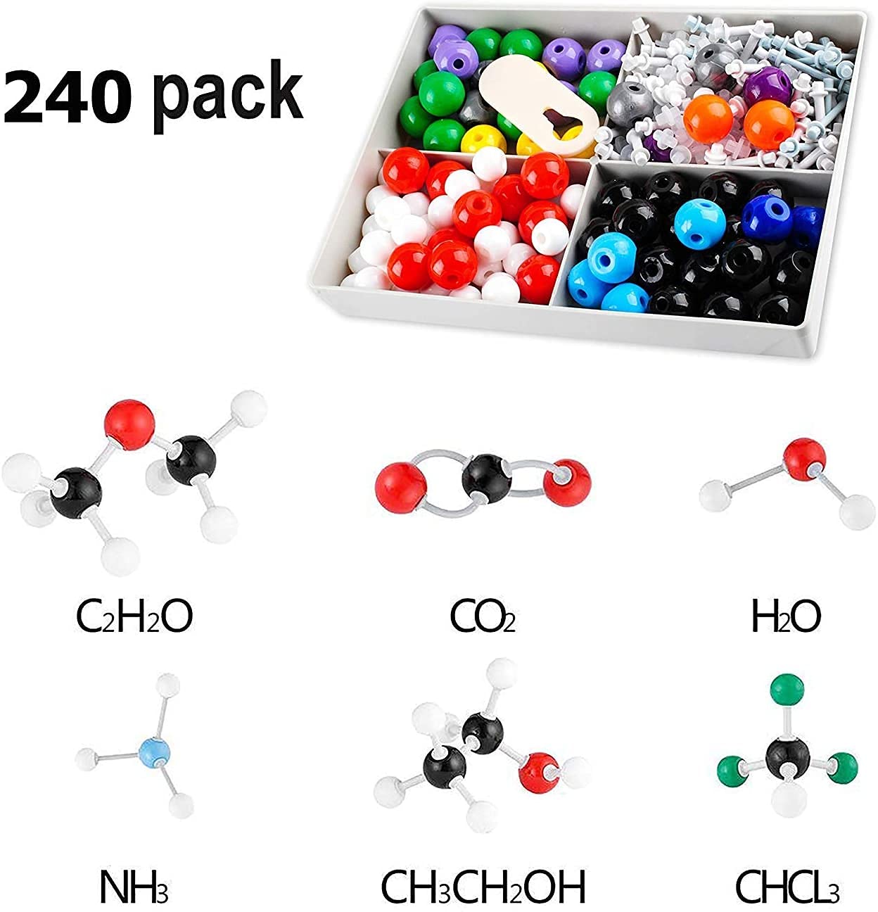 Molekülbaukasten Chemie-Set – 1049 Teile Mit Kugeln, Stäben & Fulleren-Gruppen Für Organische & Anorganische Chemie