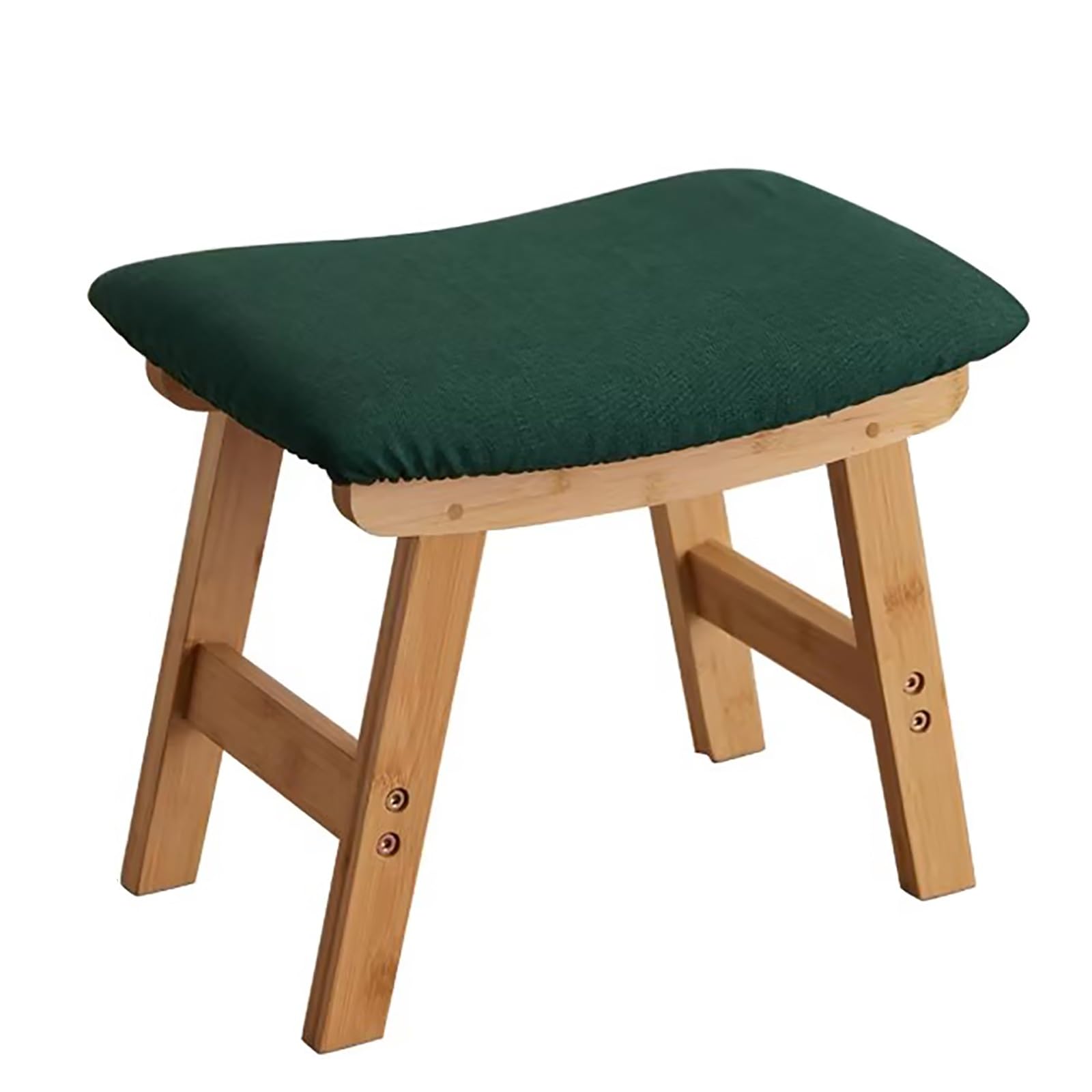Repose-pieds en bambou rembourré avec pieds en bois pour salon et couloir
