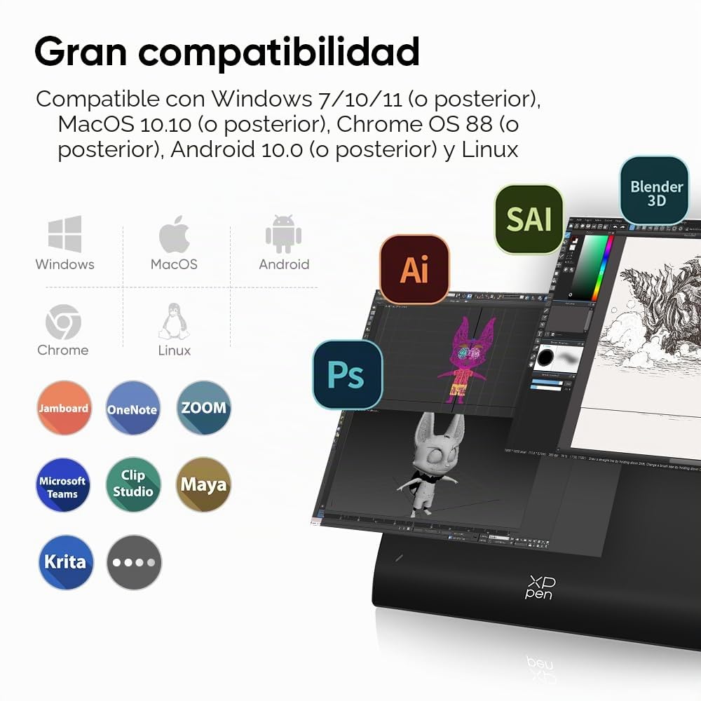 XP-Pen Deco Pro LW (Gen 2) Tablet Gráfica, Tableta Gráfica, Dibujo sin Pantalla Bluetooth 5.0, Lápiz de 16 K Niveles de Presión, Compatible con Windows Chrome OS macOS 10.10 Android 10.0 Linux