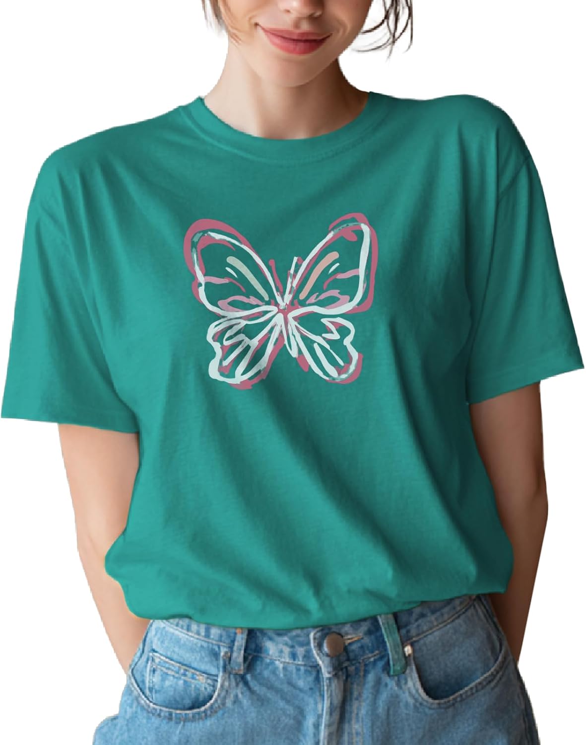 Vacation Tops for Women Solid 100% Cotton Crewneck Plus Size Retro Quick Dry Soft Fashion Outdoor Casual Shirts