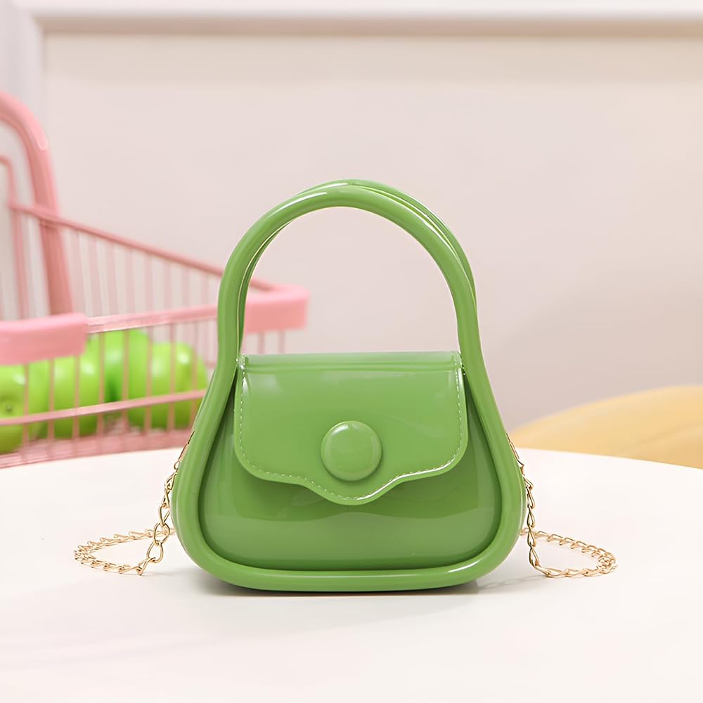 SYGA Girls Trendy Mini Jelly Bag – PVC Handbag with Chain Strap