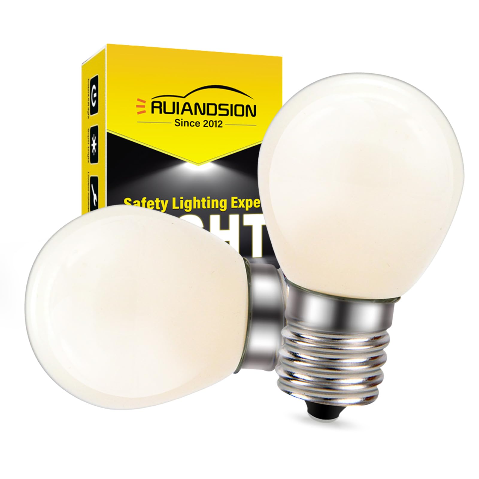 Ruiandsion E17 LED Light Bulb AC 220V Warm White 4SMD LED Frosted Bulb for Refrigerator Freezer Ceiling Home Lighting Lamp (Pack of 2)