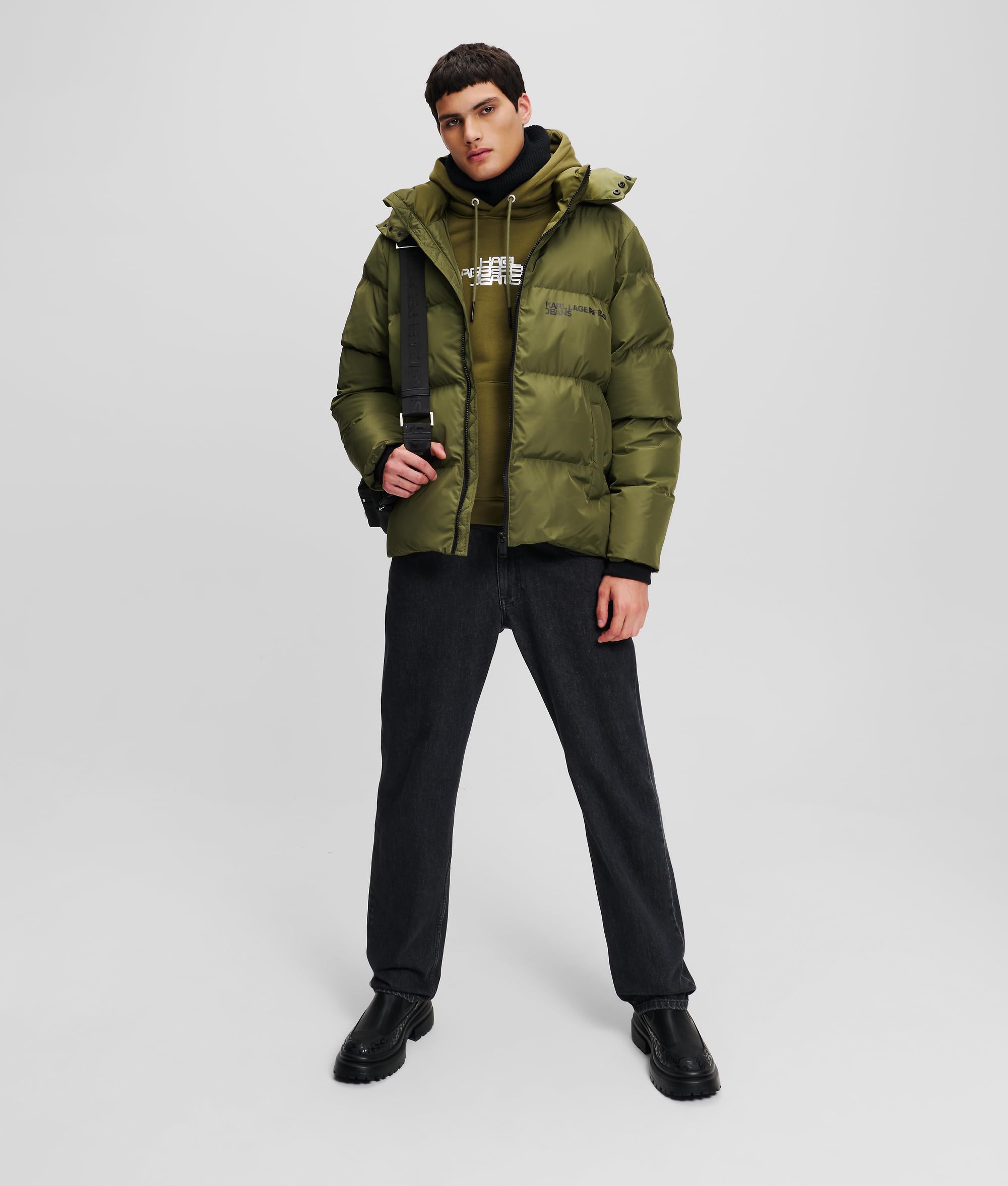 Jeansy Karl Lagerfeld, Męskie, Pikowane, Regular Fit, Zielony, L