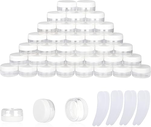 Miniatura 15 de 100 piezas de 10 gramos de contenedores de muestra, tarros vacíos de 10 ml con tapas, pequeños contenedores cosméticos, tarros de muestra mini con 8