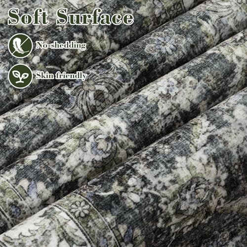 Tapis traditionnel oriental gris à poils bas haute densité - 4