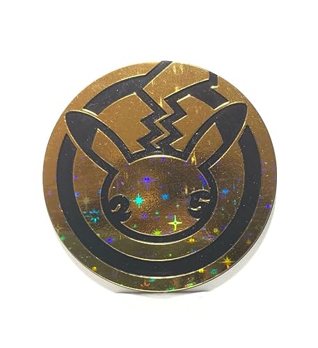 Pikachu Pokemon Coin - 25 aniversario - Tamaño Jumbo - Color dorado metálico