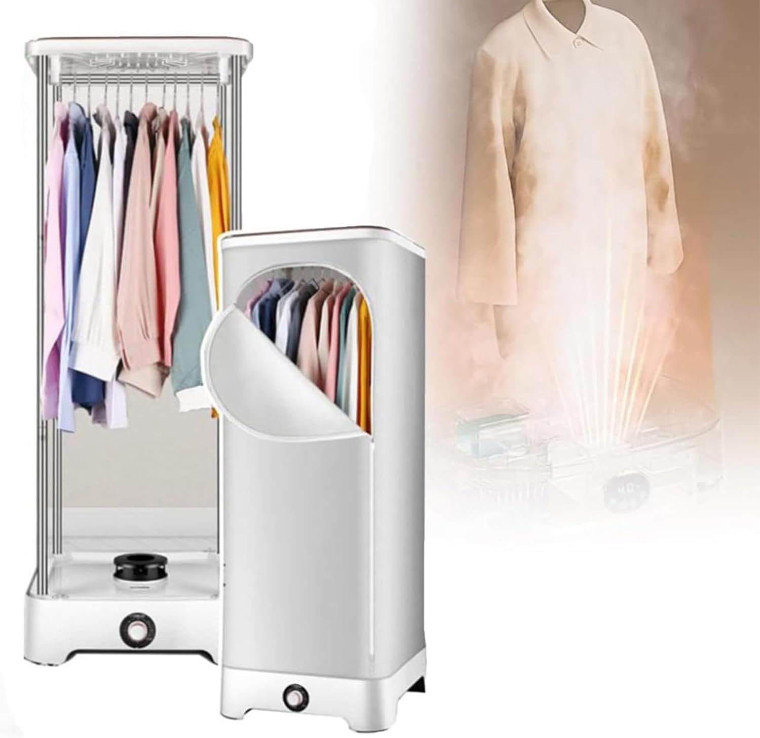 Steam Ironing Machine with Automatic Timer/Quick Wrinkle Removal, Electric Folding Wardrobe Hanger for Clothes and Fabrics,