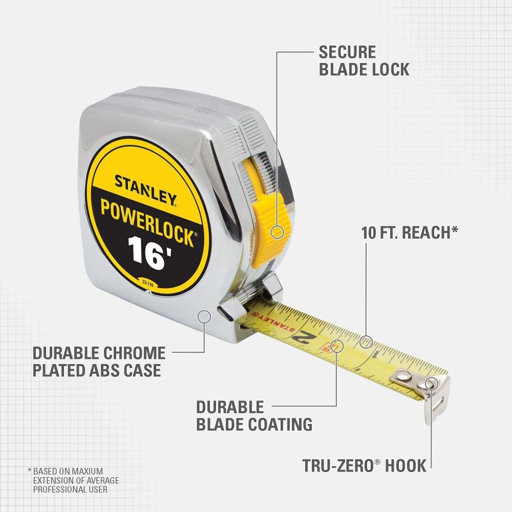 STANLEY PowerLock Mètre à ruban 4,8 m
