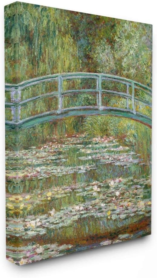 Stupell Industries Bridge Over Lilies Classic Painting, Design by Claude Monet Wall Art, 16x20, Canvas