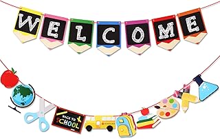 Welcome Sign for Classroom Welcome Banner Classroom Welcome To School Banner Back To School Signs First Day Welcome Back School Bunting Backdrop Welcome To School Party Decorations