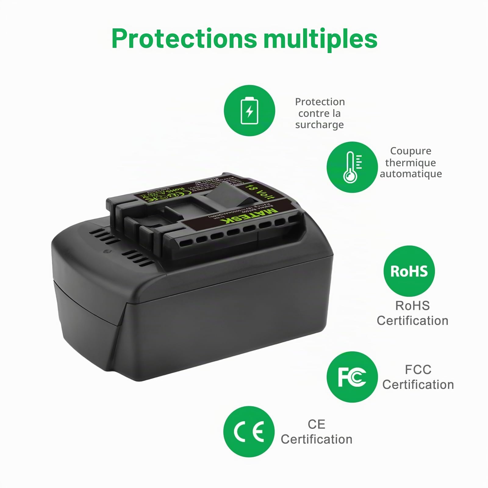 18V 5000mAh BAT609 Batterie pour Bosch BAT619G BAT619 BAT609G BAT618 BAT618G BAT610G CRS180 CFL180 CCS180 BSH180 CAG180B HDB180, GSR 18 V-LI, GBH 18 V-LI, GHO 18 V-LI, GWS 18 V-LI