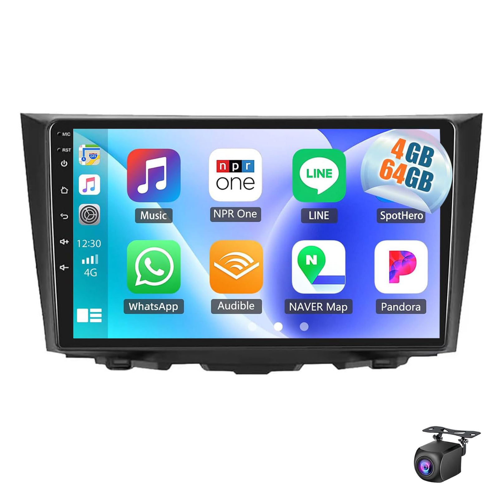 Car Radio For Su-zuki Kizashi 2009-2015 - Wireless Carplay And Android Auto - 9 Inch 1280 * 720 IPS Touchscreen Android 15 Car Stereo - DSP/GPS/WiFi/Bluetooth/FM/SWC + AHD Backup Camera(Size:M100)