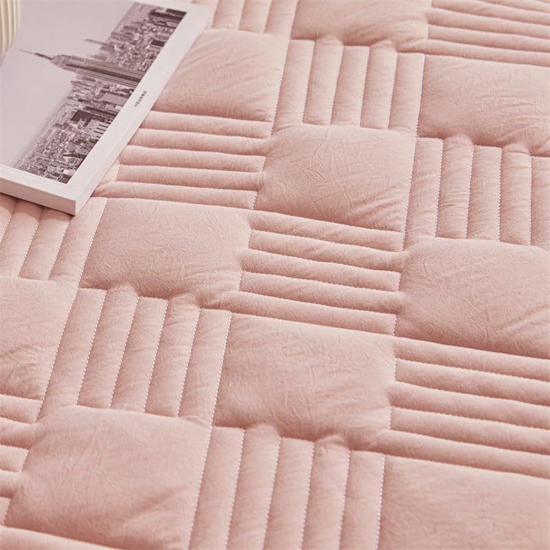 Mattress Cover Mattress Protectors Mattress Dustproof Cover Thickened Quilted Anti-Slip Fitted Sheet Lightweight Breathable Mattress Topper with Elastic Band-White||200x220cm(only Mattress Cover)