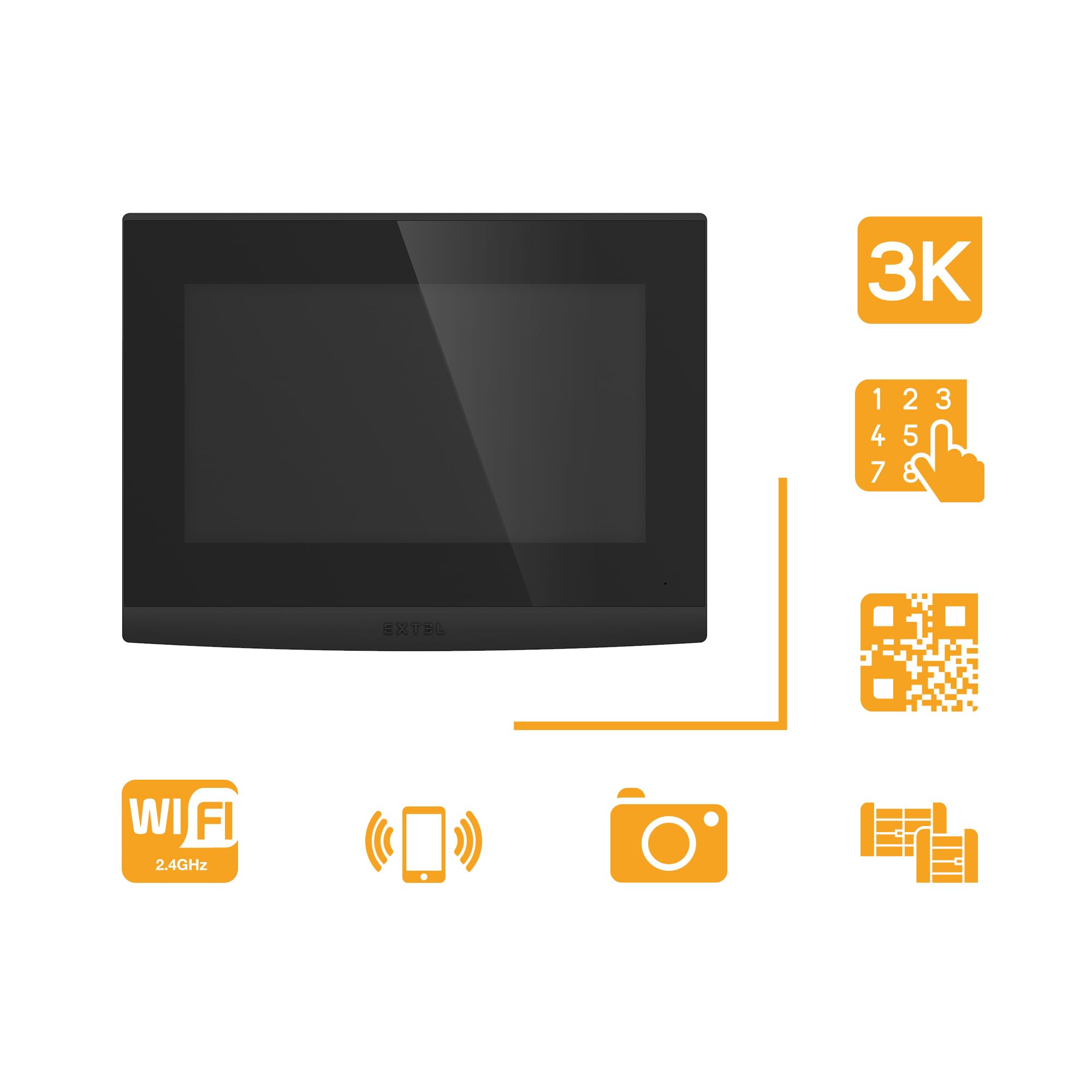 EXTEL Video-Türsprechanlage, Open 3K, 2-Draht, Tastatur, App
