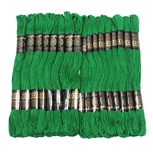 25 Piezas Hilo de Algodón Verde para Bordado miniatura 1
