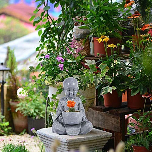 Statue de Bouddha de jardin figurine moine décoration extérieur 29cm
